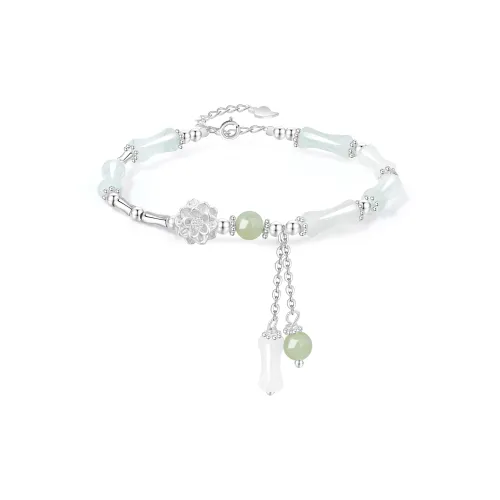Lao Feng Xiang Hetian Jade Bracelets Green Jade Women's