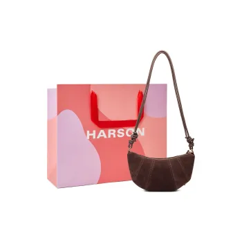 HARSON Cow Leather Croissant Bag Crossbody Bag Regular Women's Coffee