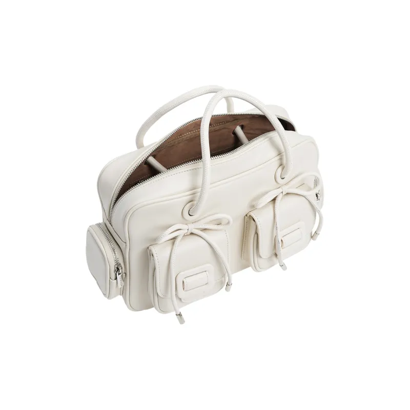 MERIMIES Artificial Leather Shoulder Bag Large Size Women's White-4
