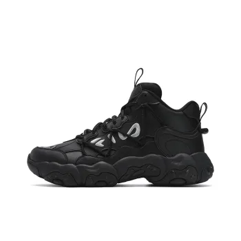 FILA Lightweight And Wear resistant Mid Top Casual Shoes Men's Black