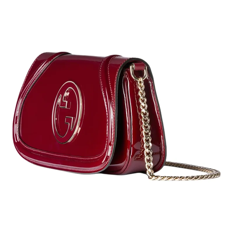 GUCCI Blondie Patent Leather Shoulder Bag Small Size Women's Red-1