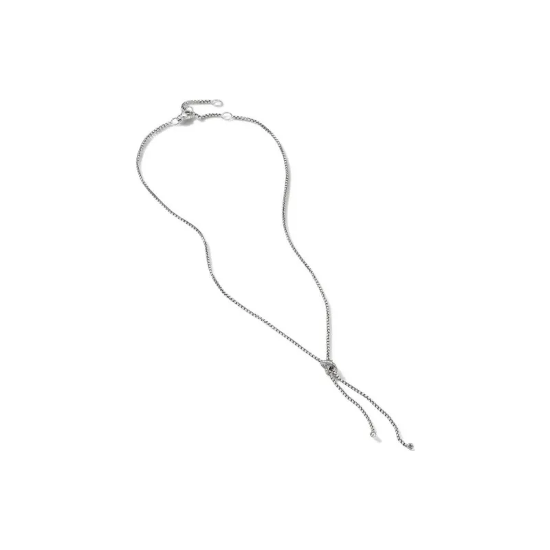 David Yurman Sterling Silver Petite X Larial Diamond Necklace-1