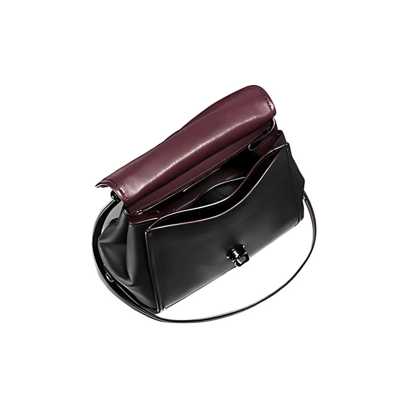 COACH Drifter Leather Handbag Medium Size Women's Deep Red/Black-1