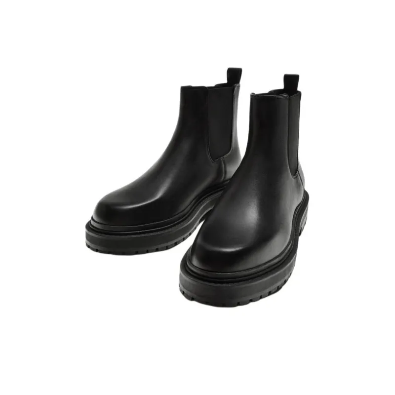ZARA Short Chelsea Boots Men's Black-2