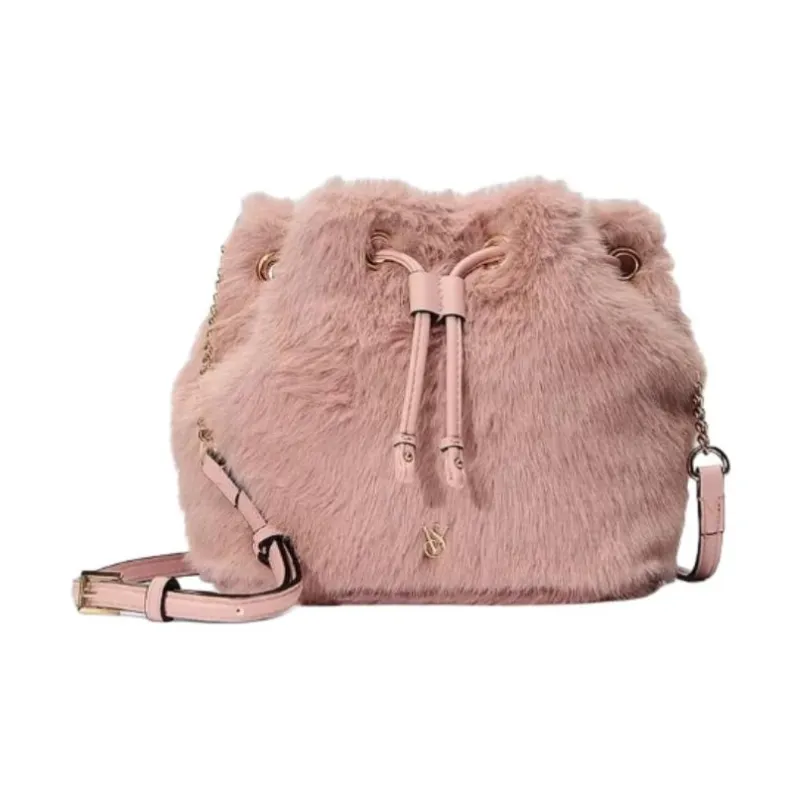 Victoria's Secret Fabric Bucket Bags Crossbody Bag Shoulder Bag Women's Dusty Pink-0