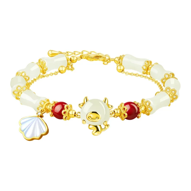 SGE Hetian Jade Bracelets Pale Greenish White Jade Women's-1