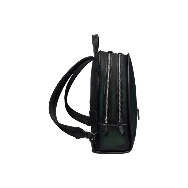 BERLUTI Leather Backpack Men's Green & Black-2