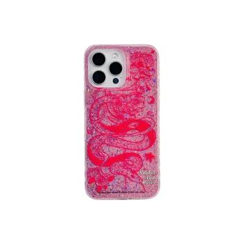 Wei Xin Acrylic Material Glittery Snake Green Pink Phone Cases Compatible With IPhone 16/15 Pro Max/Apple 13/14 Pro/Max