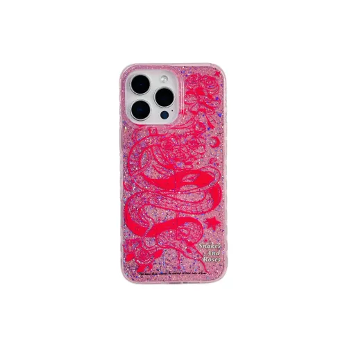 Wei Xin Acrylic Material Glittery Snake Green Pink Phone Cases Compatible With IPhone 16/15 Pro Max/Apple 13/14 Pro/Max