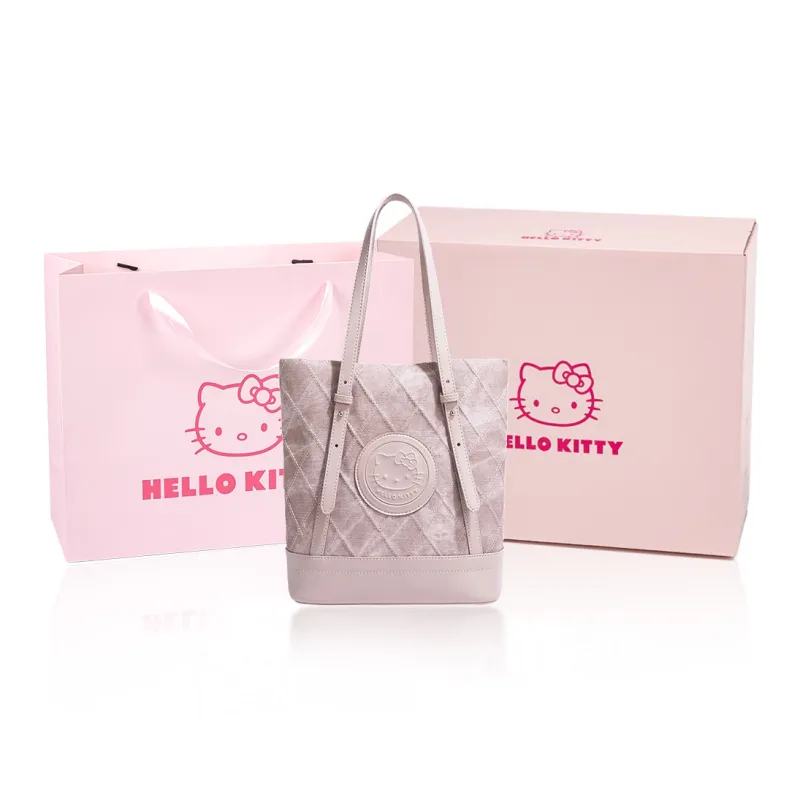 MESUCA Sanrio Hello Kitty Series Synthetic Leather Shoulder Bag Medium Size Women's Pink/Light Blue-5