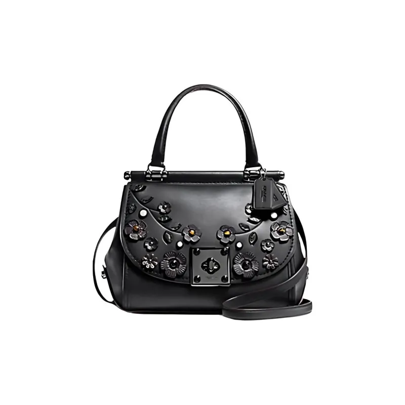 COACH Drifter Leather Handbag Medium Size Women's Deep Red/Black-0