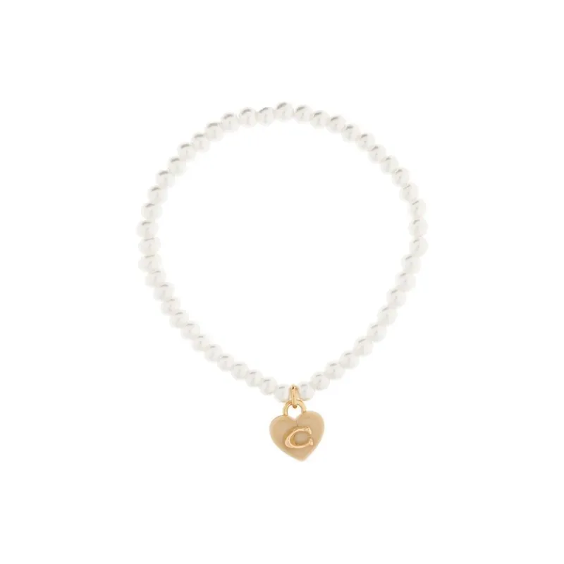 COACH Heart Logo Plaque Charm Bracelet-1