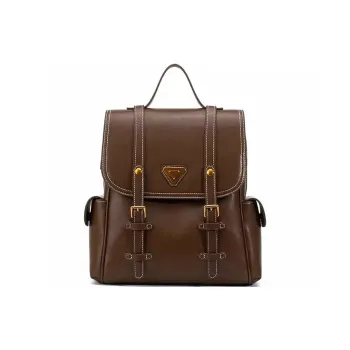 BUHOWE Polyurethane Bonded Synthetic Leather Backpack Women's Brown