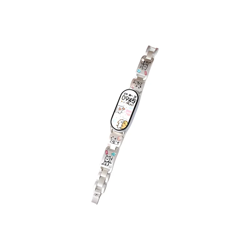 Vobafe Compatible With Xiaomi Mi Band 9/8. Cute Puppy Color Diamond Metal Strap Smart Watch Accessories-7