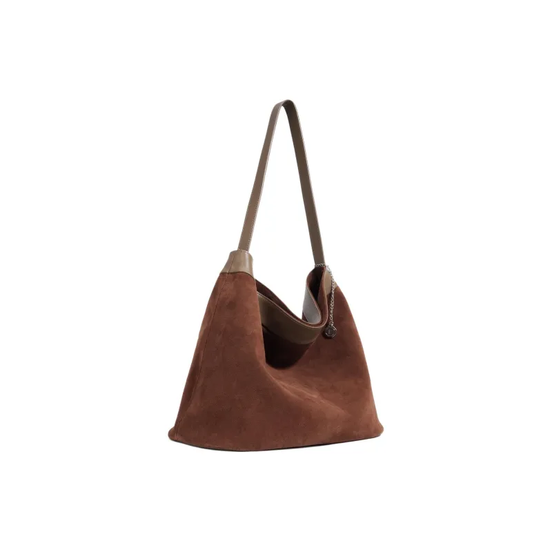 COURONNE Top Grain Cow Leather Shoulder Bag Tubas Women's Matte Dark Brown-1