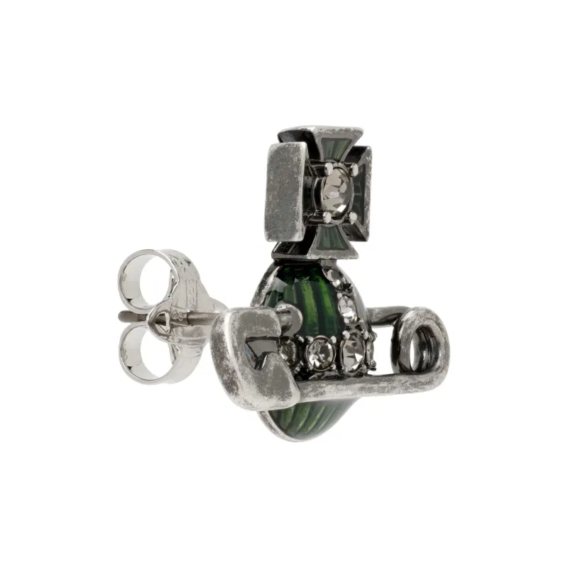 Vivienne Westwood Enamel Brass Stud Earrings Men's Green-1