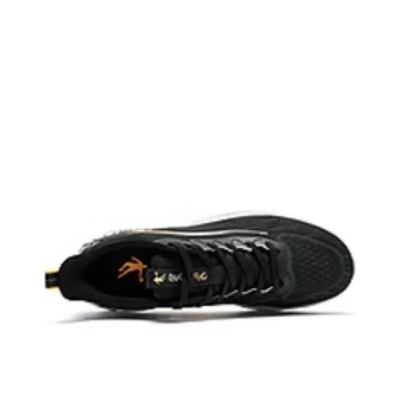 QIAODAN Cushioning And Breathable Low Top Running Shoes Men's Black Orange White-4