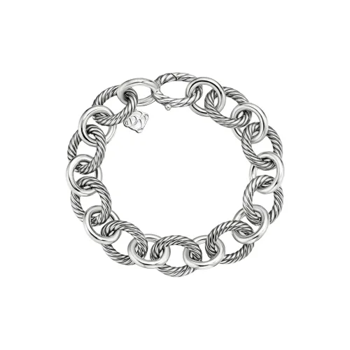 David Yurman Sterling Silver Oval Link Chain Bracelet 12mm