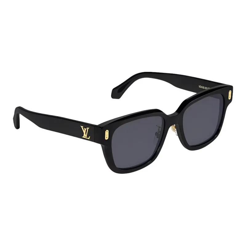 LOUIS VUITTON Injection Molding Irregular Shape Sunglasses Unisex Black-2