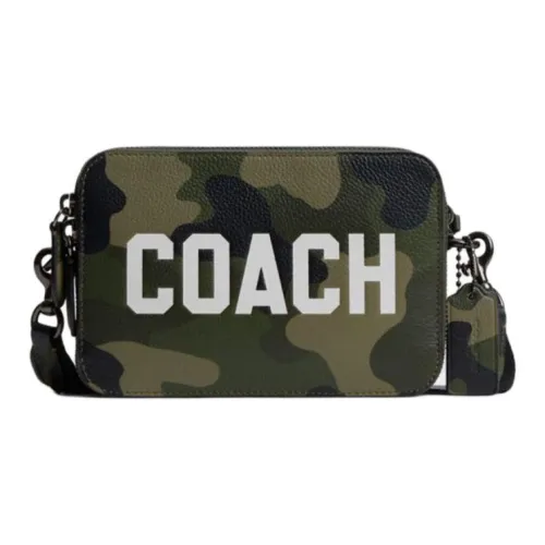 COACH Charter Leather Shoulder Bag, Crossbody Bag Small Size Men's Camouflage