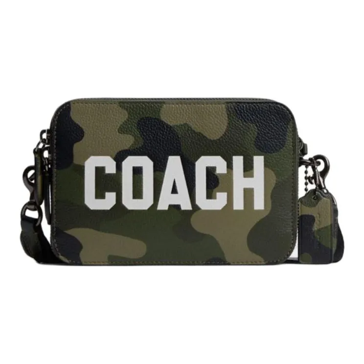 COACH Charter Leather Shoulder Bag, Crossbody Bag Trumpets Men's Camouflage-0