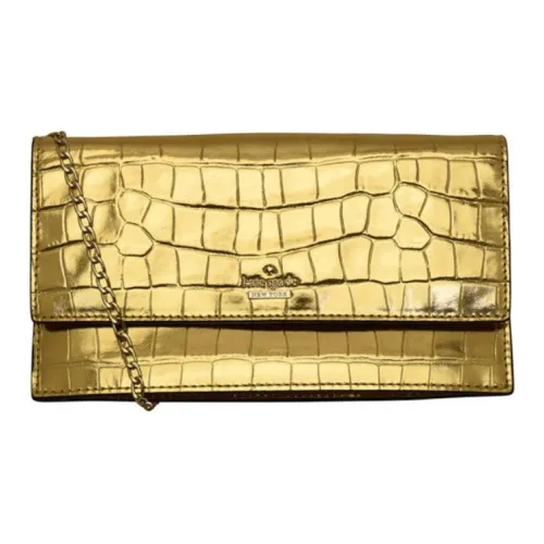 Kate Spade Embossed Leather One Shoulder Clutch Women's Gold