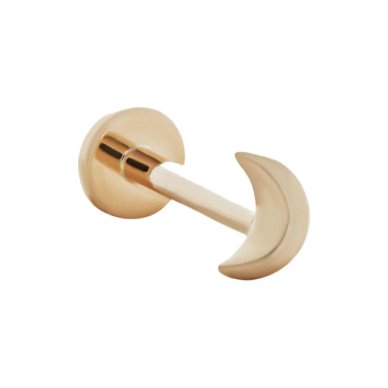 Monica Vinader 14kt Yellow Gold Crescent Moon Single Earring-1