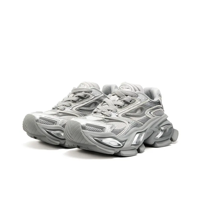OGR Chunky Sneakers Unisex Low Top Silver-2