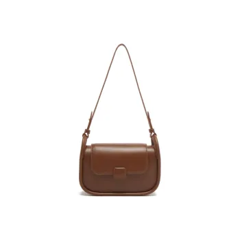 MICOCAH PU Shoulder Bag Regular Women's Brown/Quiet Black