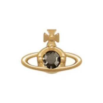 Vivienne Westwood Brass Crystal Gold-Plated Stud Earrings Women's Gold/Brown