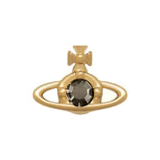 Vivienne Westwood Brass Crystal Gold-Plated Stud Earrings Women's Gold/Brown-0