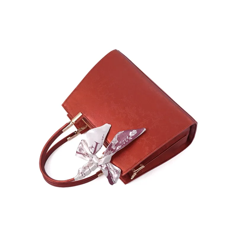 Vigno Synthetic Leather Handbag One Shoulder Crossbody Regular Women's Red-2