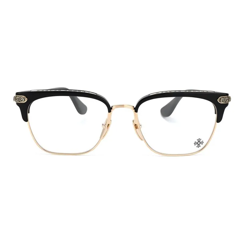 Chrome Hearts Plate And Metal Square Eyeglass Frames Unisex Black-1
