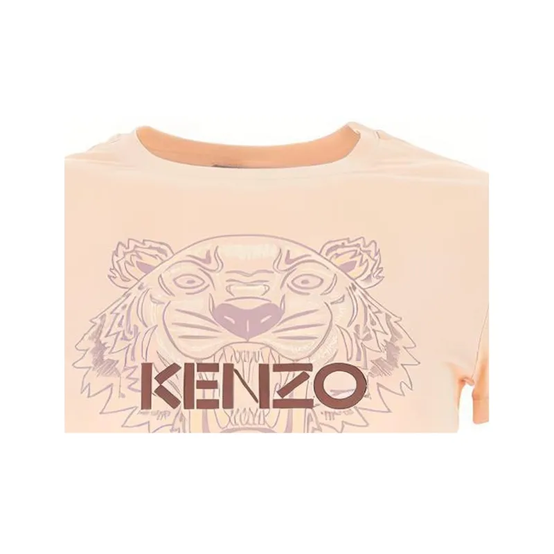 KENZO Classic Tiger Head T Shirts Women's Pink-4
