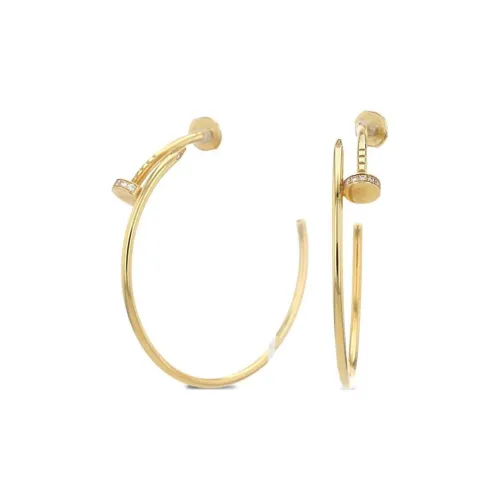 Cartier 18K Yellow Gold Juste Un Clou Diamond Hoop Earrings