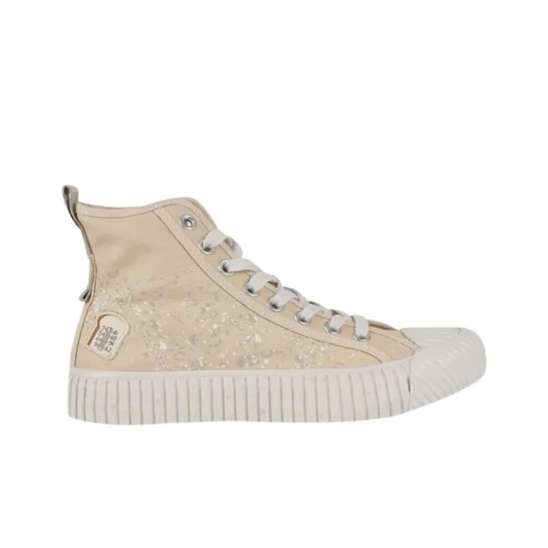 Kappa Anti Slip Wear Resistant High Top Canvas Shoes Unisex Wheat Yellow-1