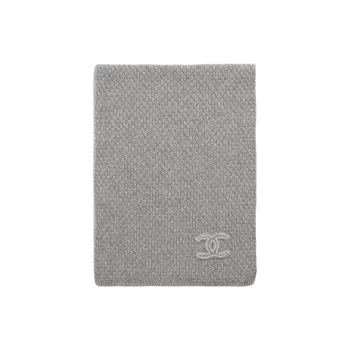 CHANEL Knit Scarves Women's Gray