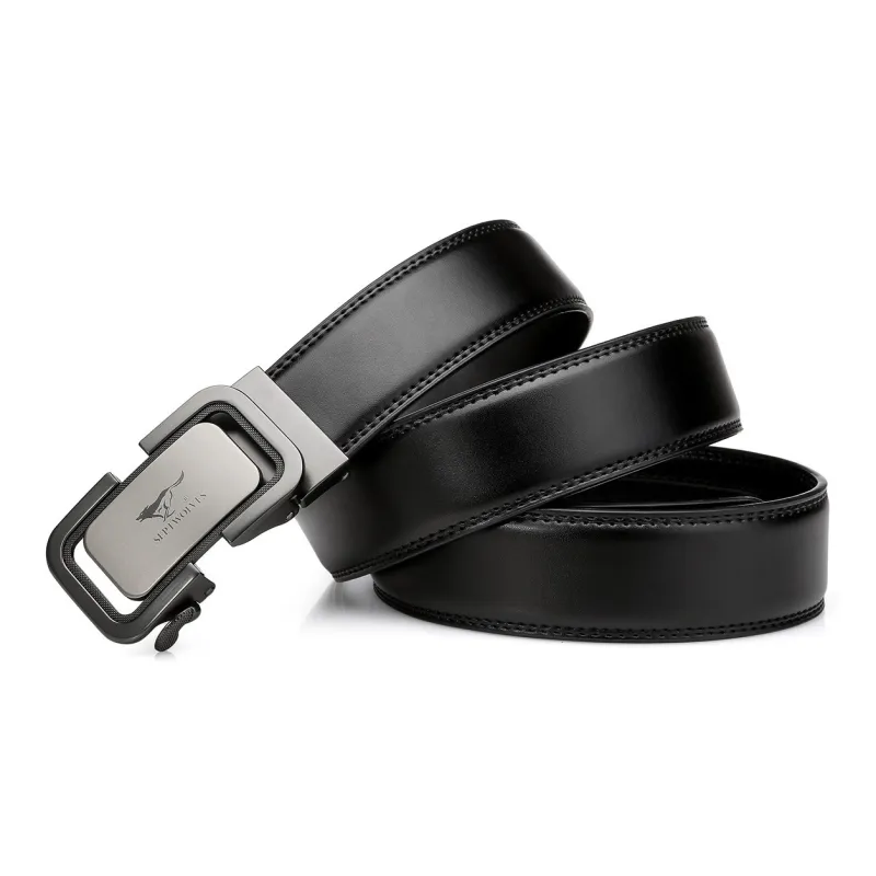 SEPTWOLVES Genuine Leather Automatic Buckle Belt Men's Width 3.5CM-1
