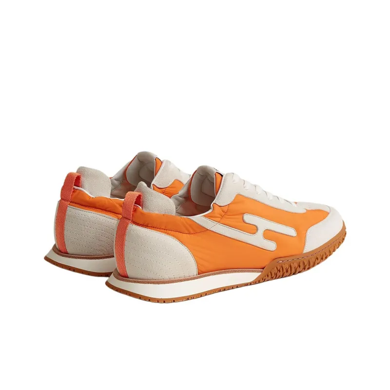 HERMES Jet Low Top Casual Shoes Men's Beige Orange-3