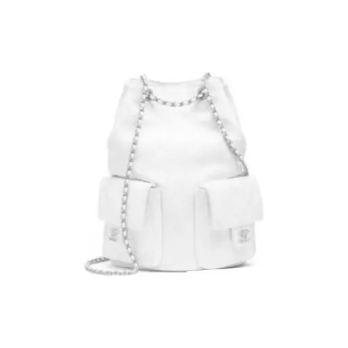 CHANEL Leather Backpack Women's White