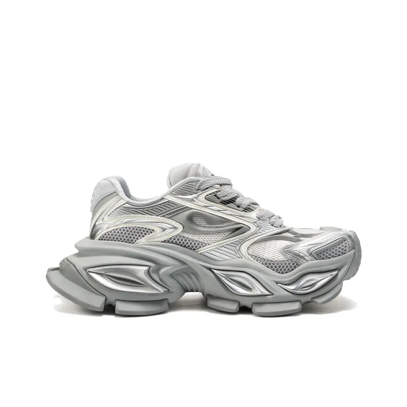 OGR Chunky Sneakers Unisex Low Top Silver-1