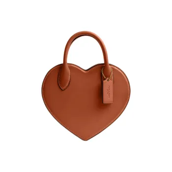 COACH Leather Heart Shaped Handbag Trumpets Women's Brown
