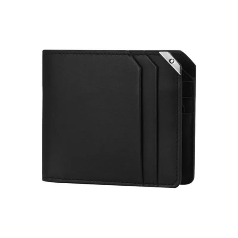 MONTBLANC Cow Leather Cropped Leather Clip Wallet Men's Black-1