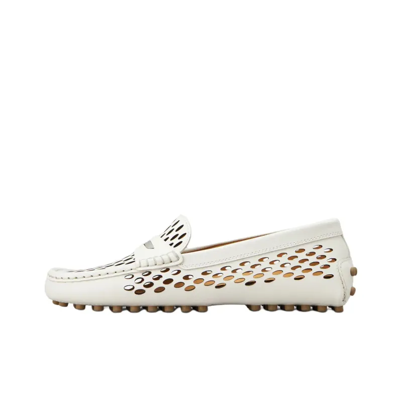 TOD'S Logo Engraved Perforated Loafers Women's-0
