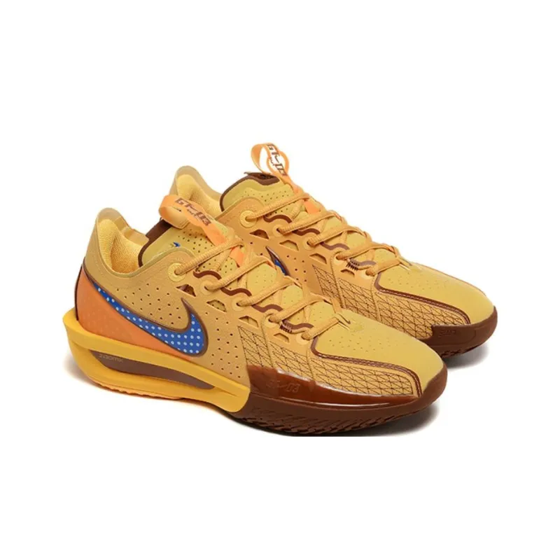 Nike GT Cut 3 PE Cushioning Anti Slip And Wear Resistant Low Top Basketball Shoes Men's Yellow Blue-1