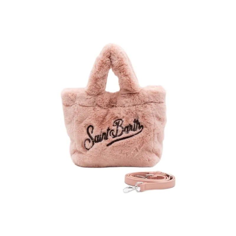 MC2 SAINT BARTHELEMY Faux Fur Tote Bag, Shopping Bag, Shoulder Bag, Crossbody Bag, Handbag Mini Women's Pink-1