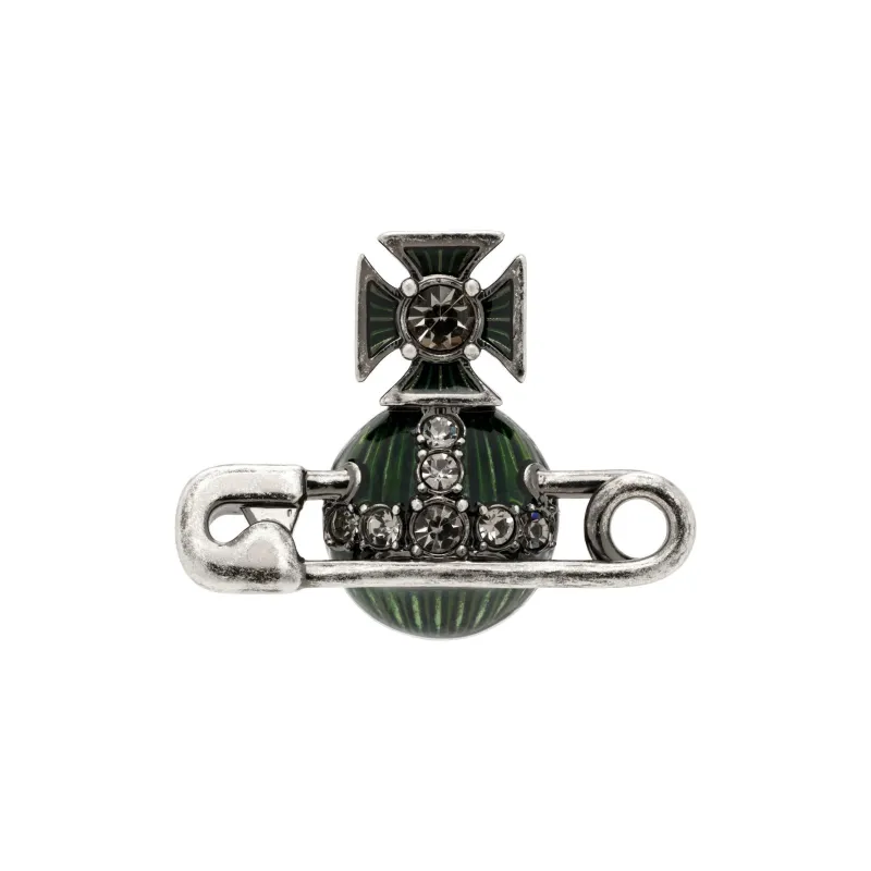 Vivienne Westwood Enamel Brass Stud Earrings Men's Green-0
