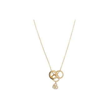 COACH Embellished Heart Pendant Chain Necklace