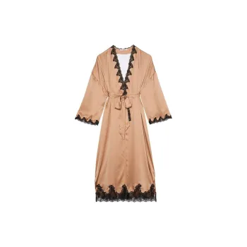 Victoria's Secret 24 Big Show Collection SEXY KI Pajama Robe Women's Champagne Gold