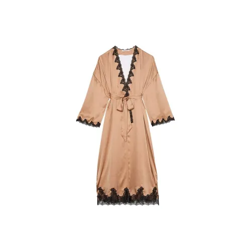 Victoria's Secret 24 Big Show Collection SEXY KI Pajama Robe Women's Champagne Gold